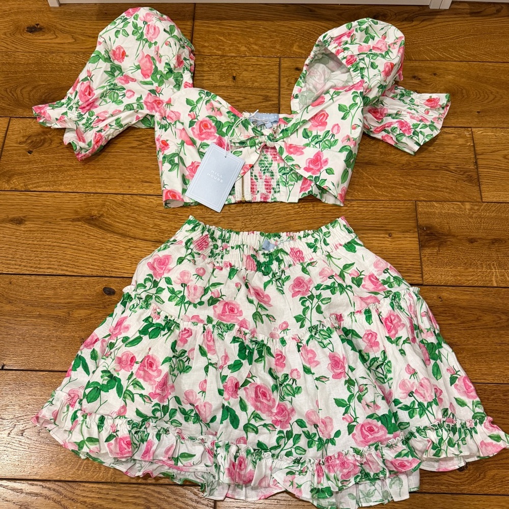 Hill House Pink & Green Floral Two-Piece Set